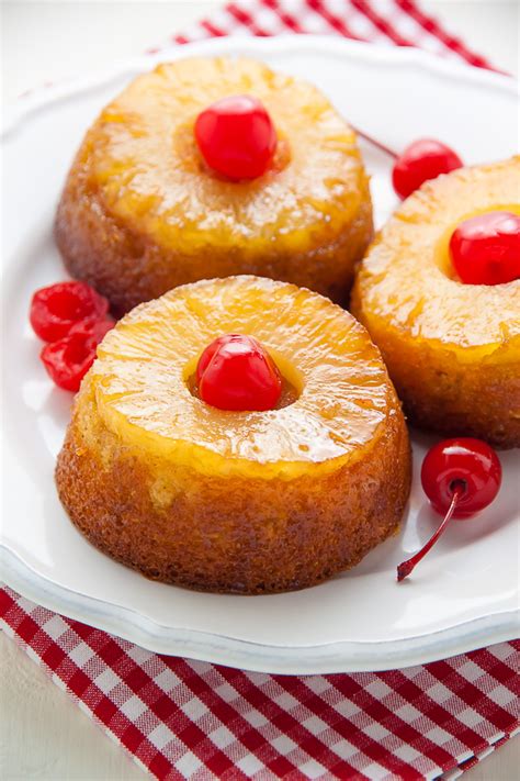 mini pineapple upside down cakes